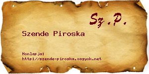 Szende Piroska névjegykártya