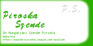 piroska szende business card